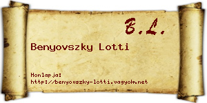 Benyovszky Lotti névjegykártya